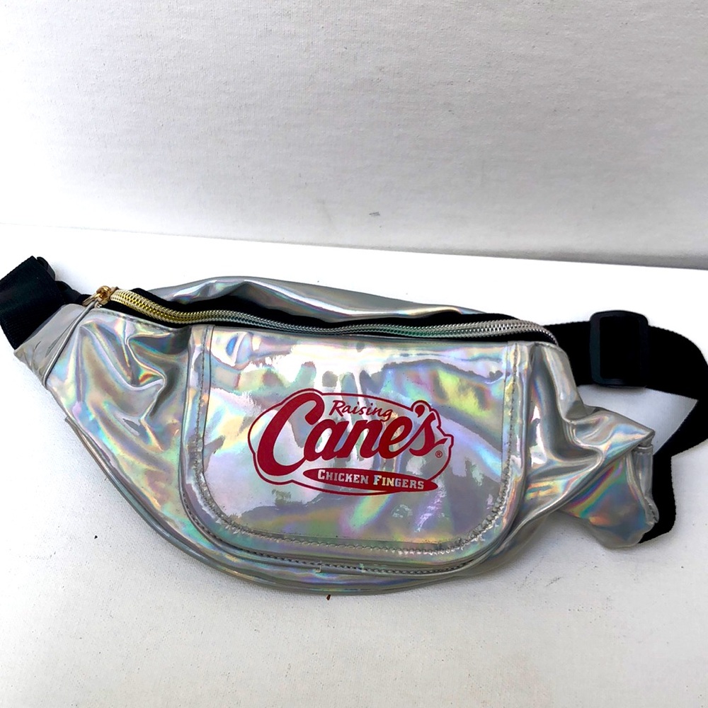 Raising cane’s chicken fingers Fanny pack in silver metallic